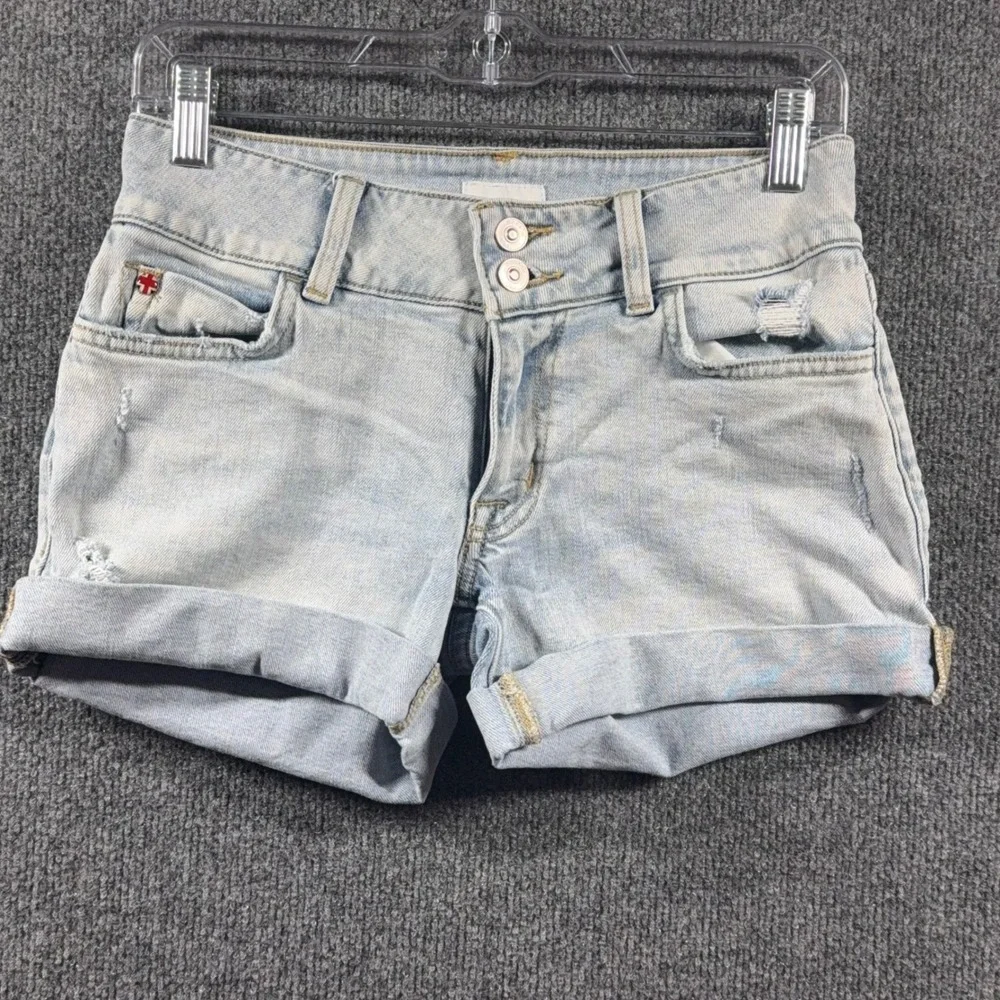 Hudson Jeans Ruby Mid-Thigh Womens 26 Distressed Cuffed Shorts